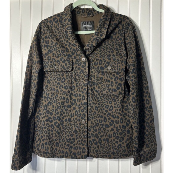 Sanctuary Leopard Print Jacket - Brown and Black - Picture 1 of 8